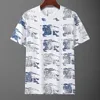 Mens Primavera Verão Designer Férias Viagem T-shirt Verifique Impresso Cavaleiro Equestre Design Manga Curta EKD Algodão Jersey Oversized Tee Men Loose T-shirt