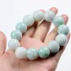 Bransles Jade Stone Jadeite Emerald Bead Bransoletka Charm Biżuteria Moda akcesoria