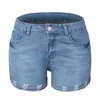 Kvinnors jeans kvinnors denim shorts sexig hög midja smala hål sommarbyxor med fickor tunna bekväma för fin kvinna