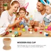 Dinnerware Sets 20 Pcs Egg Holder Wooden Cup Kitchen Tools Eggs Breakfast Tray Child Display Shelf