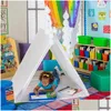 Tents And Shelters High Quality Teepee Tent Kids Childrens 115 115Cm 3.8 3.8Ft Polyester Cloth Portable Stable Drop Delivery Sports Ou Otr8Z