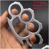 Pirinç Mafsallar Demir Kalınlaştırılmış Knuckle Duster Açık Metal Finger Toka Fitness Eğitim Boks Battasıyla Kırık Pencere Savunması EDC Too Dhwq6