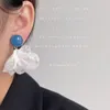 Pendientes colgantes Personalidad Retro Flower Organza para mujeres Estilo simple Temperamento exagerado Joyería de moda de vacaciones E237