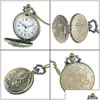 Pocket Watches Pocket Watches Train Theme Fl Quartz Engraved Fob Retro Pendant Watch Chain Gift Fire Fighter Drop Delivery 2021 Yjlqq Dhdfs