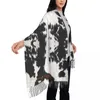 Berretti di lusso in pelle di vacchetta struttura sciarpa con nappe donna inverno autunno scialli caldi avvolge sciarpe di pelliccia di animali da donna