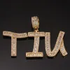 Colliers Nom personnalisé Mots Baguette Letters Pendant Gold Silver Color charme Aaaa Zirconia Hip Hop Colliers Hip Hop Chain Rock Jewelry