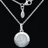 Set di firma originale con collana a ciondolo cristallino per donne per 925 collana in argento sterling femminile di nozze europea gioielli