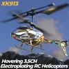 Avión eléctrico/RC Helicóptero Rc Xk913 3.5Ch 2.5Ch Avión de control remoto Avión Resistente a caídas Carga tipo C LED Juguetes voladores al aire libre para niños