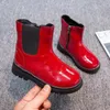 Botas infantis vermelho cheshire 2024 casual antiderrapante versátil elegante meninas curtas cor sólida respirável outono coreano