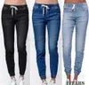 Jeans pour femmes Pantalons de jogging de loisirs 2021 élastique sexy jean crayon serré femme jean longue jambe taille haute pantalon en denim pour femme avec cordon de serrage T240221