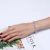 Pulseras de 18 cm Nuevas de 2 líneas Braceletas de cristal de los ojos brillantes de los ojos de la forma Joyería Joyería Femenina del lujo Declaración de tenis Bracelets