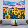 Tapisseries Belle Tapisserie Murale De Fleur De Soleil De Tournesol Décoration D'art Hippie