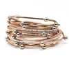 Chain Shinning Punk Mtilayer Kralen Wrap Pu Lederen Armband 5 Kleuren Bangle Dames Ontwerp Legering Met Magnetische Sluiting Gift Drop Delivery Dheqk