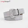 Stilbälten för kvinnor Y2K Accessories Diamond Sequin Bling Vintage Wide Pin Buckle Midjeband Jeans Dress Coat Decor Belt