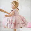 Girls Dresses Born Baby Bownot Dress 1 Year 2Nd Birthday Tutu Christening Gown Baptism Clothes Infant Party Wear Drop Delivery Kids Ma Ot73E