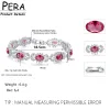 Armband Pera Sweet 8 Color Options Fashion Ladies Jewerly Hot Pink Red Cubic Zirconia Crystal Oval Flower Charm Armband för present B073