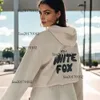 Beyaz Fox Hoodie Designer Trailtsuit Setler İki 2 Parça Kadın Giysileri Giyim Seti Sportif Uzun Kollu Külkü Kapşonlu Takipler Bahar Sonbahar Kış Hediyesi