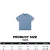 Camiseta para hombre, ropa de diseñador, marca de moda de verano, gradiente Y2K, algodón puro desgastado, mangas cortas, logotipo de letras delanteras y traseras, top deportivo azul bordado