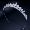 Sieraden cwwzircons Hoogwaardige kubieke zirconia Romantische bruidsbloem Tiara Kroon bruiloft Bruidsmeisje Haaraccessoires Sieraden A008