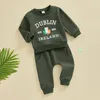 Clothing Sets CHAUKAREAUL Baby Boy St Patricks Day Outfits Long Sleeve Crewneck Letter Sweatshirt Tops Jogger Pants Toddler Spring Clothes