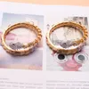 Europäisches und amerikanisches vergoldetes zweifarbiges Set Zirkon Volldiamant Schlangenarmband Elastischer Single Loop Schlangenarmreif Schmuck Hiphop Rock Punk Zubehör