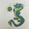 T-shirt d'été coton pur lâche décontracté Luxury Luxury Bragon Green Dragon jouant un motif de perle imprimé à manches courtes