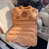 Capas de assento de carro almofada de pelúcia espessada para todas as estações capivara encosto de cabeça aquecido suprimentos integrados lombares