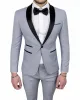 Suits Light Grey Best Man Suit Custom Made One Button Groomsman Wedding Suits For Men Men Groom Tuxedos Prom Suits Jacket+Pants+Tie