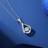 Halsband S925 Silver med diamanter som rör sig dropphalsband Fashion Temperament Moissanite Jumping Female CollarBone Chain