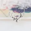 ネックレスCluci Silver 925 RainDeer Zircon Pendant Necklace Jewelry 925 Sterling Silver Pearl Pendant Necklace Mounting for Women SN055SB