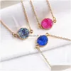 Chain Adjustable Size Nature Resin Durzy Charm Pendant Brcelet For Women 5 Color Pickable Chain Bracelet Fashion Jewelry Drop Deliver Dhtq5