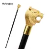 Gold Luxury Tiger Head Handle Fashion Walking Stick för festdekorativ promenad Cane Elegant Crosier Knob Walking Stick 93cm