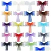 Sashes Sashes 100Pcs Chair Organza Bows Wedding Party Supplies Christmas Valentines Decor Sheer Fabric Decoration 230721 Drop Delivery Dhncq