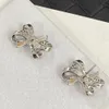 Superieure Ster Diamanten Oorbellen Designer Studs Parel Eardrop Merk Letter Oorbel Vrouwen Liefdescadeaus Paar 925 Zilver Koper Stud Mode accessoire Sieraden