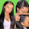 360 spets peruk brasilianskt mänskligt hår före plockning för svarta kvinnor syntetiska raka spetsar främre peruker med babyhair3195403
