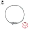 Armband orsa juveler autentiska 925 sterling silver tennisarmband banar klara kubik zirkonium 14k armband flickor party smyckekedja sb61