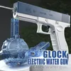 Elektrische Glock Wasserpistole Spielzeug Tragbare Wasserpistolen Automatische Wasserspritzpistole Spielzeug Elektrische Burst Wasserpistole Kinder Outdoor Wasserspielzeug 240220