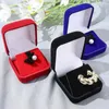 Jewelry Pouches Engagement Flocked Cloth Earrings Ring Box Store Counter Display Holder Wedding Proposal Gift Packaging