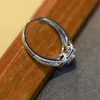 Rings LuoWend 18K Witgoud ringen Echte natuurlijke roze diamanten 0.63CARAT KLASSIEVE STRUIM DAINTY KINKEL Wedding Sieraden Ringen voor vrouwen