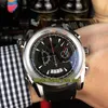 Luxe Bugatti Aerolithe Performance PFC329-3001400-XC1442 Noir Grand Cadran Date Japon VK Quartz Chronographe Montre Homme Cuir Spor233y