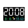 ウォールクロックデジタル時計導入大画面電子電子多機能色温度湿度天気装飾