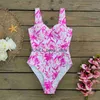 Damskie stroje kąpielowe 2024 NOWOŚĆ seksownego jednopiechowego stroju kąpielowego Kobiet Kobiety do kąpieli Kącik Letnia Push Up Monokini Print Swim Beach Wear FemaleH24221