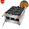 Ticari mini şekilli waffle üreticisi elektrikli küçük taiyaki pan kek makinesi taiyaki üreticisi makine tava ekipmanı