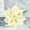 Dekorativa blommor 5/10 st 37 cm konstgjorda calla lily bröllop brud buketter riktiga beröring falska växter för heminredning gåvor