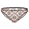 Sous-vêtements pochette Jockstrap Sexy sous-vêtements gai hommes dentelle bref short respirant culotte transparente mâle U convexe