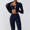 LL Womens Yoga Outfit Three Pieces Suits Set Vest+Pants+Jackets Exercise Close-Fitting Fitness Wear Running Elastic Workout Sportswear High Waist Tracksuit ll8347