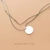 Colliers Modian SQUESINS minimalistes Petite balle Collier de pendentif pour les femmes Gift Silver Silver 925 Collier à double chaîne Fine Bijoux