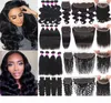 9A Brazilian Virgin Hair Bundles With Lace Closure Kinky Curly Hair Wefts With 13x4 Lace Frontal Human Hair Weave With 360 Lace Fr2816007