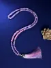 Halsband kvinnors halsband för läkning och meditation, 8mm pärlor lavendel lila halsband med tofs, japamala 108, fontän, gratis frakt