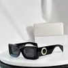 Prostokąta okulary przeciwsłoneczne błyszczące czarne/czarne soczewki kobiety sonnenbrille Sunnies Gafas de sol uv400 okulary z pudełkiem
